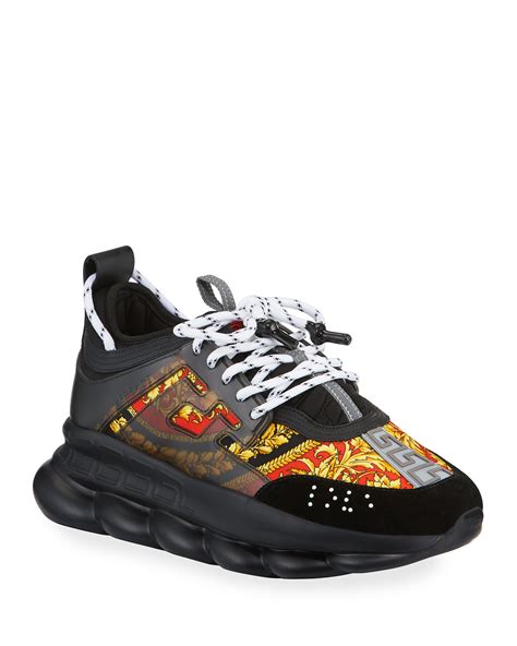 versace barocco chain reaction sneakers